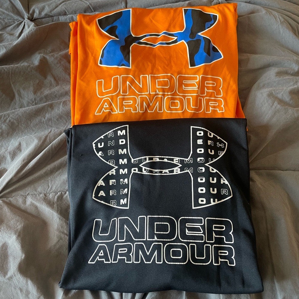 TWO Boy’s XL Under Armour HeatGear Tees